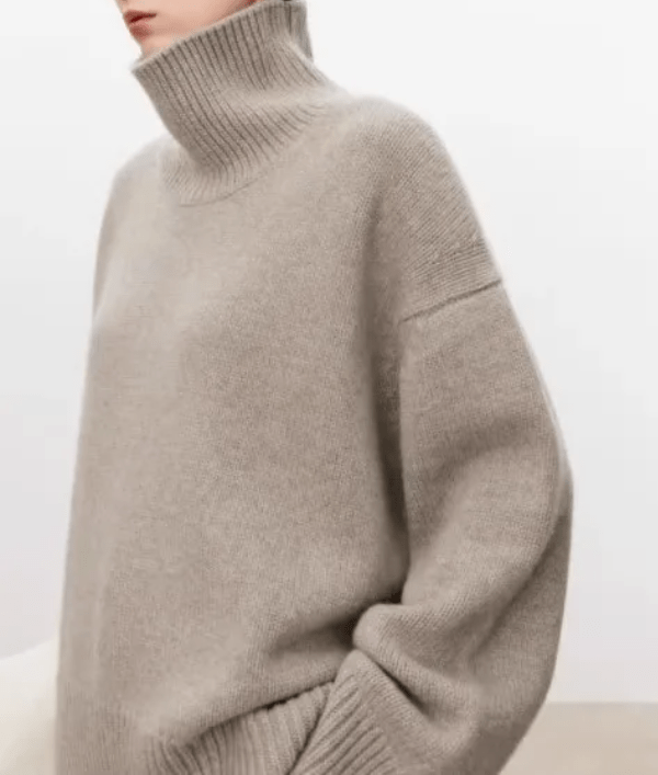 Oversized rullekravepullover til kvinder med vide ærmer