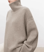 Oversized rullekravepullover til kvinder med vide ærmer