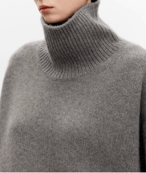 Oversized rullekravepullover til kvinder med vide ærmer