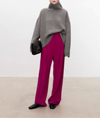 Oversized rullekravepullover til kvinder med vide ærmer