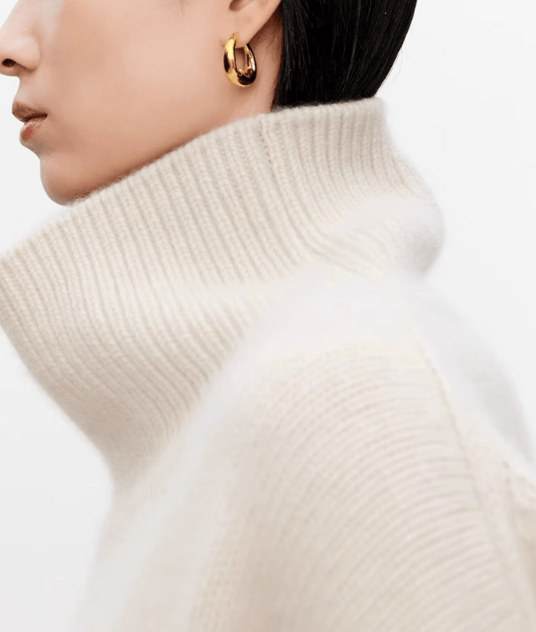 Oversized rullekravepullover til kvinder med vide ærmer