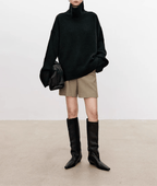 Oversized rullekravepullover til kvinder med vide ærmer